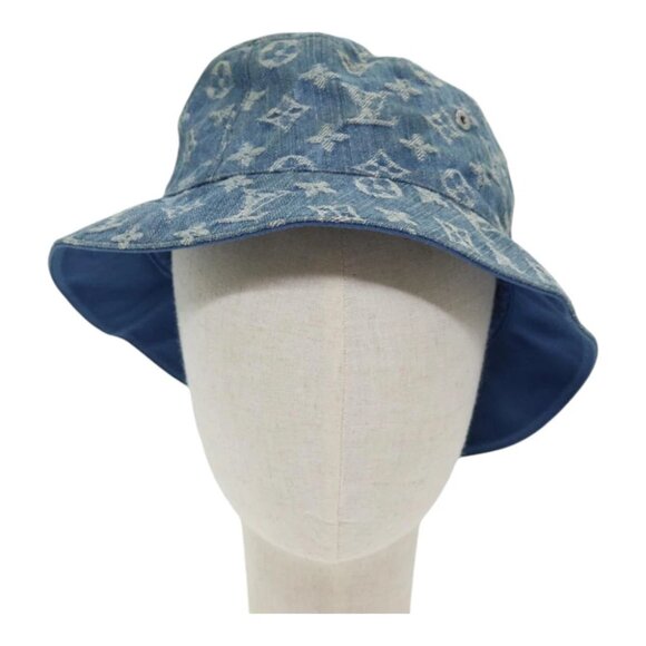 LOUIS VUITTON Monogram Hat Cotton Denim Blue - Picture 5 of 13